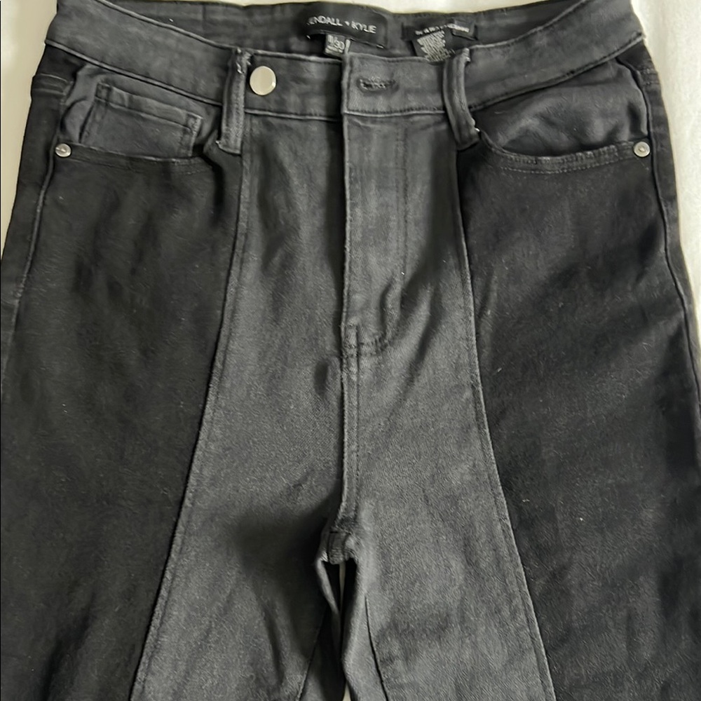 Kendall + Kylie Two-Tone Black Jeans